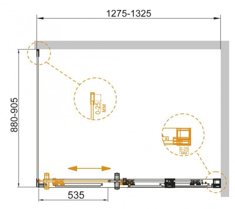 Душевой уголок CEZARES DUET-SOFT-AH-1
