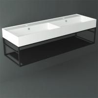 SIMAS AGILE Структура металлическая 141x46xh28 см, подвесная, для раковины AG141, с 1 полкой, цвет черный матовый SIMAS AGILE Структура металлическая 141x46xh28 см, подвесная, для раковины AG141, с 1 полкой, цвет черный матовый