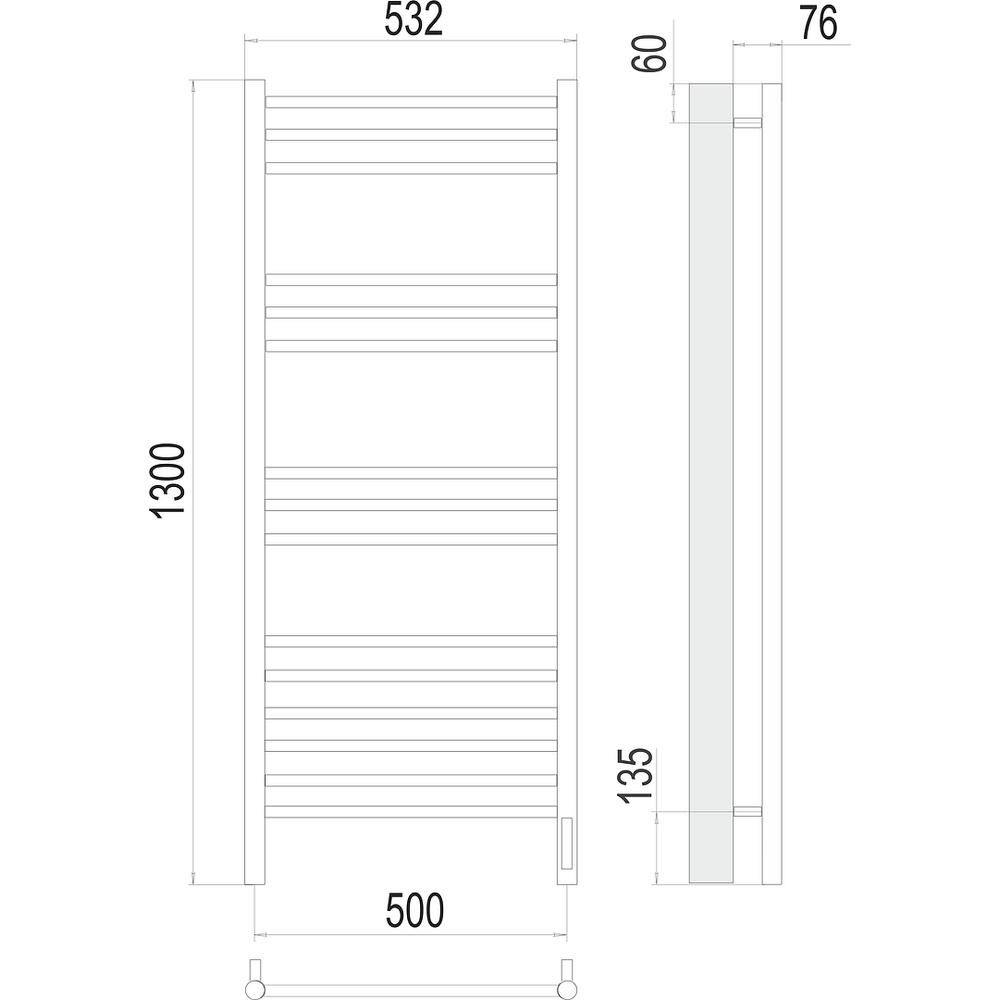 Полотенцесушитель электрический Terminus Аврора П15 50х130, артикул 4670078527233