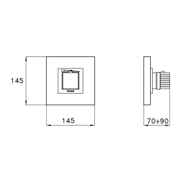 Stella Casanova Внешняя часть встраиваемого термостатического смесителя для душа IS3293 P.V. без запорного вентиля, цвет: хром