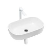Комплект 3 в 1 Lavinia Boho Bathroom Sink 21510040, накладная фарфоровая раковина 54 см, смеситель, пластиковый сифон