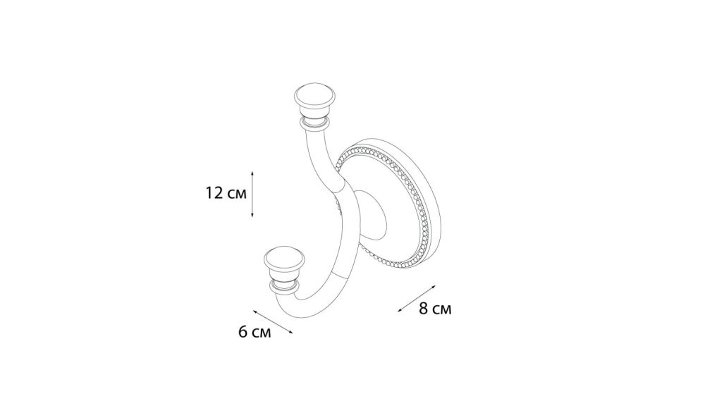 Крючок двойной Grampus Alfa (GR-9505), артикул GR-9505
