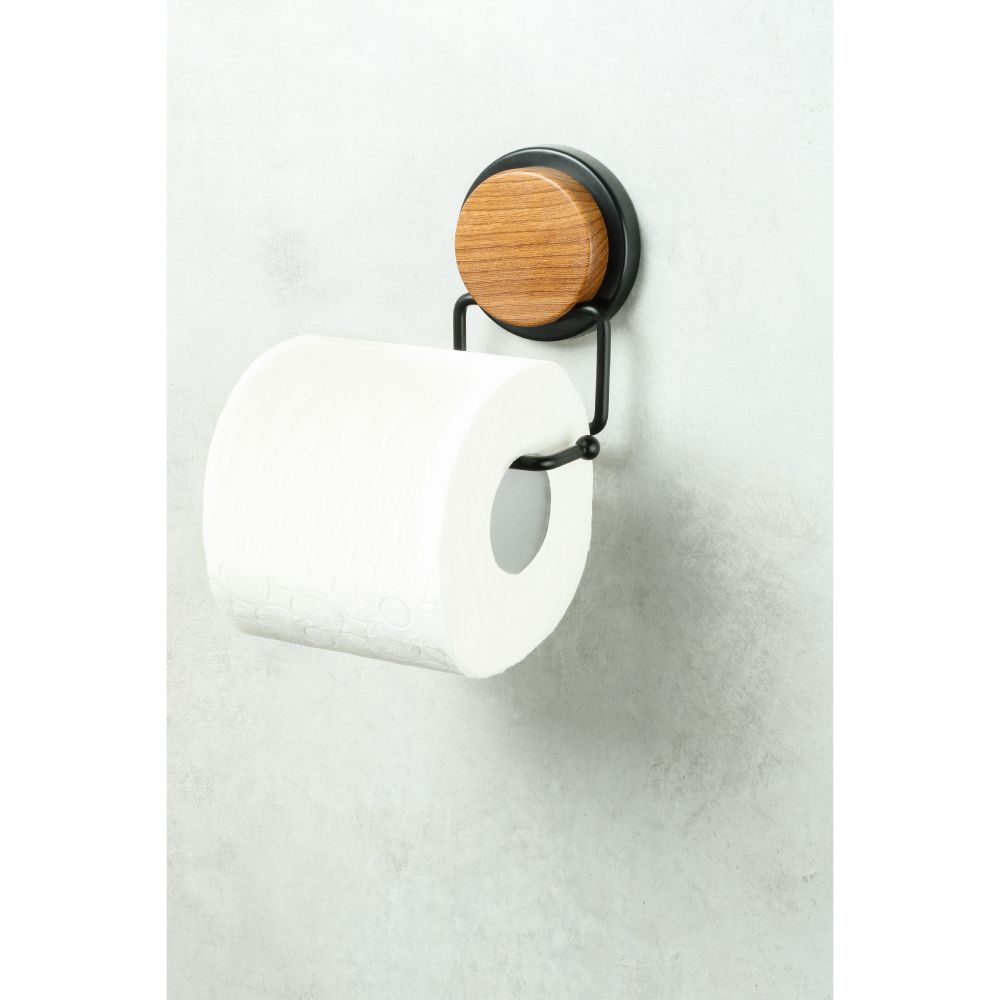 Держатель для туалетной бумаги FIXSEN MAGIC WOOD FX-46010B, черный/коричневый, артикул FX-46010B
