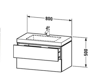 Duravit L-Cube База с раковиной  500x800x480,  2 выдв.ящика, American Walnut Duravit L-Cube База с раковиной  500x800x480,  2 выдв.ящика, American Walnut