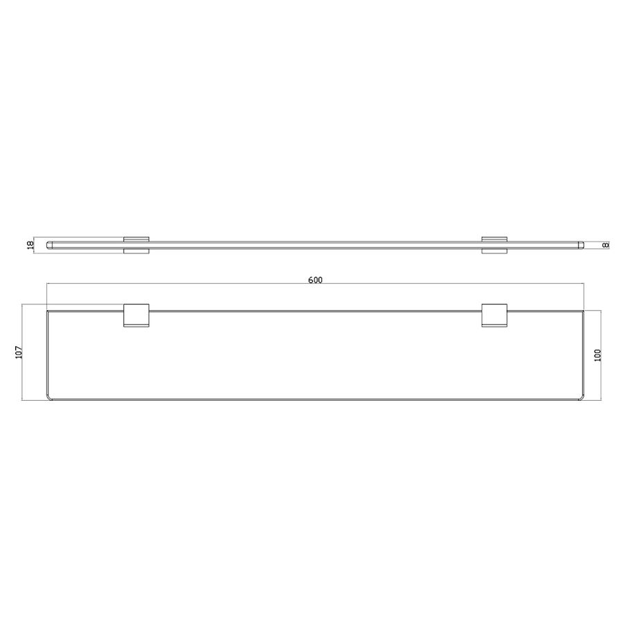 Полка стеклянная Rav Slezak NIL NLA0900/60ZRL, розовое золото