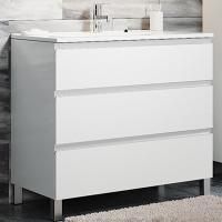 Тумба с раковиной SanVit Авеню-3 120 kavenu3120 в цвете Ral Белый глянец Тумба с раковиной SanVit Авеню-3 120 kavenu3120 в цвете Ral Белый глянец