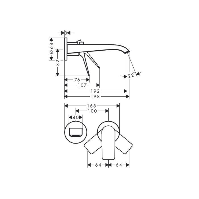 Смеситель для раковины, Hansgrohe, Vivenis, тип открывания воды-однорычажный, тип регулирования воды-керамический картридж, монтаж-настенный встраиваемый, отверстия для монтажа-2, вынос излива, мм-192, внутренняя часть-необходимо заказать, цвет-хром, разм Смеситель для раковины, Hansgrohe, Vivenis, тип открывания воды-однорычажный, тип регулирования воды-керамический картридж, монтаж-настенный встраиваемый, отверстия для монтажа-2, вынос излива, мм-192, внутренняя часть-необходимо заказать, цвет-хром, разм