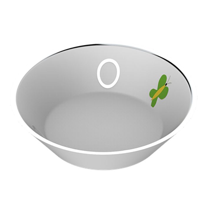 THG CAPUCINE VERT DECOR PLATINE Блюдо керамическое ø130 мм., настольное, декор платина/зеленый, цвет белый, артикул A7E-A02-4615