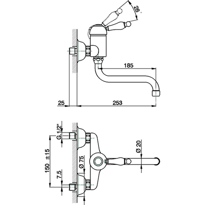 CISAL Arcana Empress Смеситель для кухни наружный, цвет хром