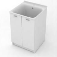 KERASAN Aquadom Комплект для постирочной 60х60см: база + раковина 029401 c 1 отв.под смеситель+выпуск с сифоном , цвет белый матовый