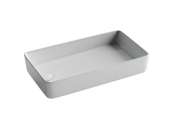 Раковина накладная со смещенным сливом, с возможностью установки на столешницу под стиральную машину, 620x340x110, цвет белый