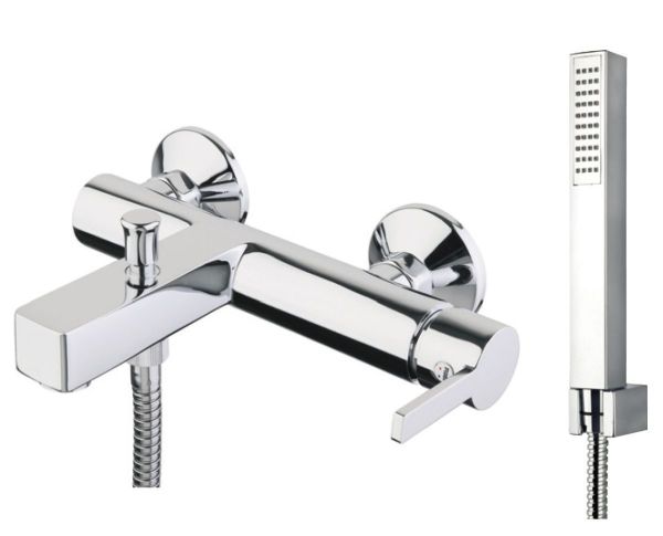 Fiore Katana, однорычажный смеситель для ванны с набором для душа, цвет хром