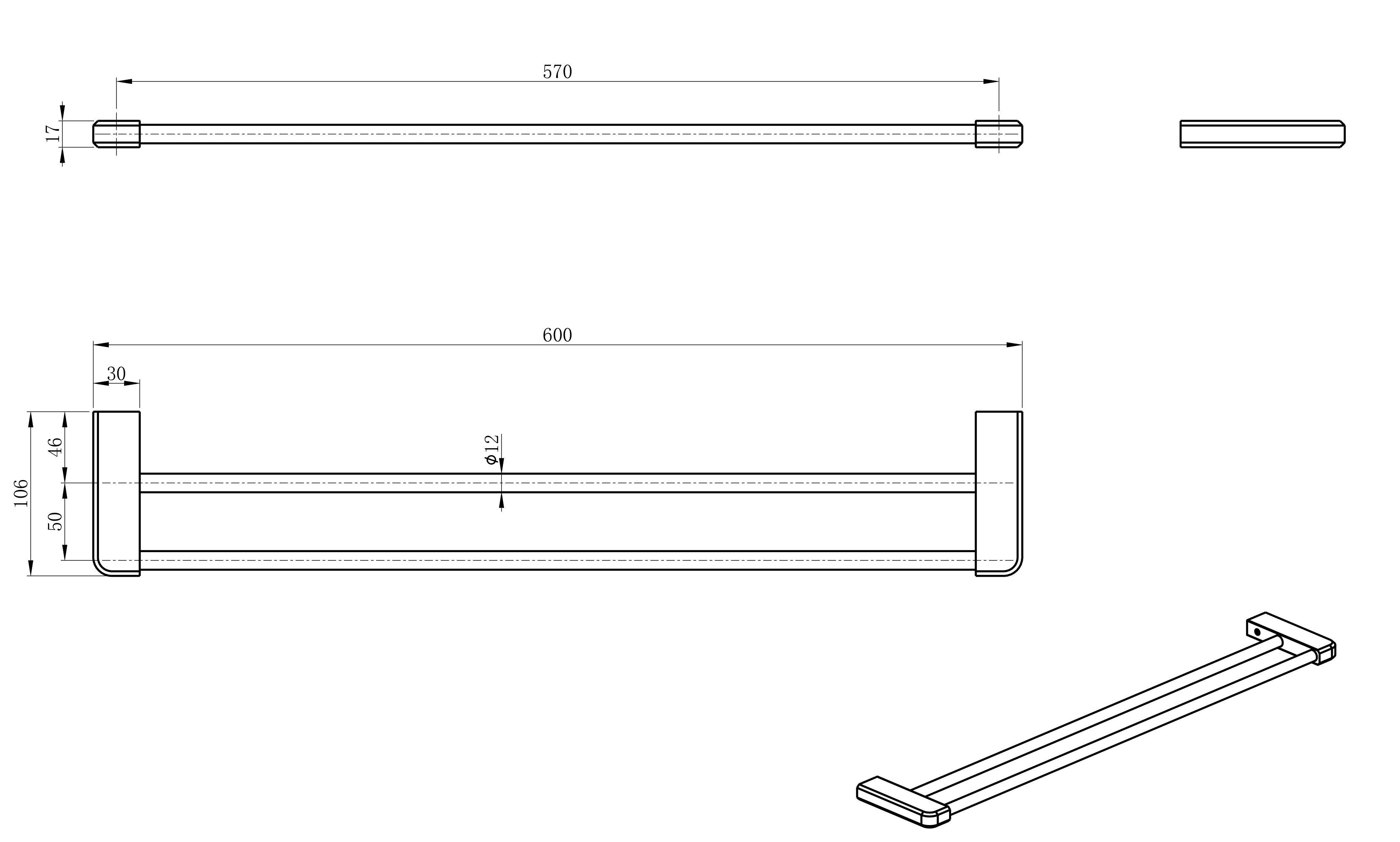 Полотенцедержатель двойной WONZON & WOGHAND, Черный матовый (WW-V3102-MB) Полотенцедержатель двойной WONZON & WOGHAND, Черный матовый (WW-V3102-MB)