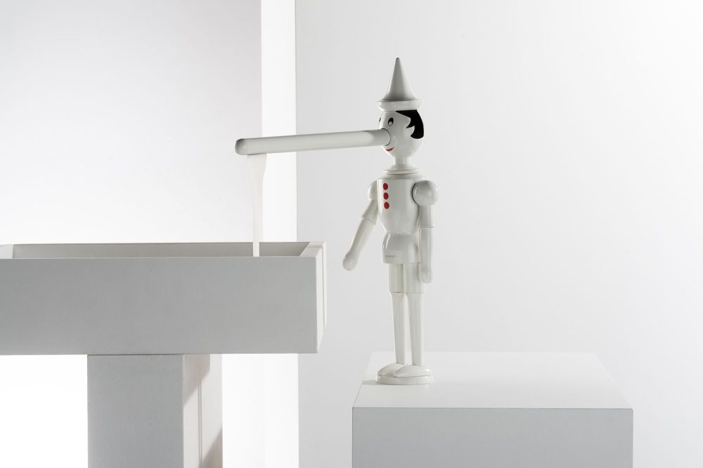 Emmevi Pinocchio, двухрычажный кухонный смеситель (излив 20,6 см), без донного клапана, цвет белый