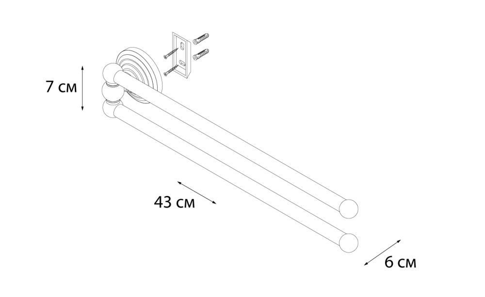 Полотенцедержатель FIXSEN Retro рога 2-ой (FX-83802A), артикул FX-83802A