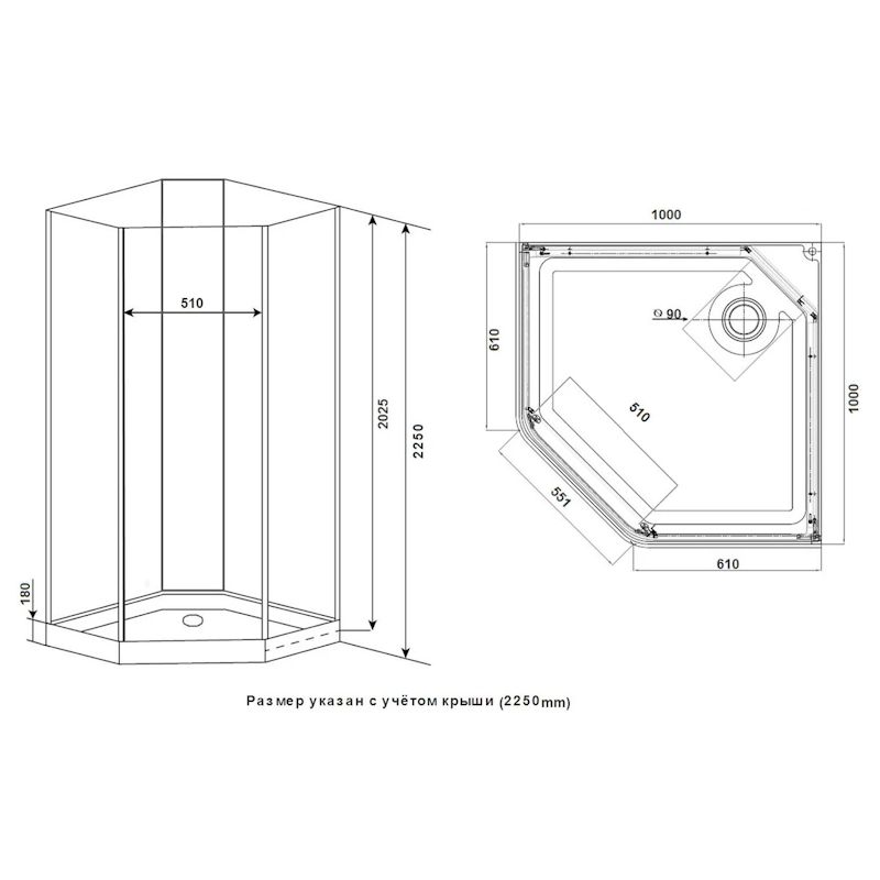 Душевая кабина Timo Premium ILMA ILMA701, 100x100x222
