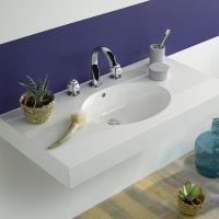 THG ITHAQUE DECOR PLATINE Смеситель для раковины на 3 отверстия, с донным клапаном, декор платина, цвет хром