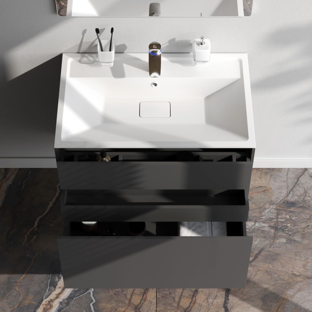 M50AFHX0803GM Inspire V2.0, База под раковину, подвесная, 80 см, 3 ящика, push-to-open, графит матов M50AFHX0803GM Inspire V2.0, База под раковину, подвесная, 80 см, 3 ящика, push-to-open, графит матов