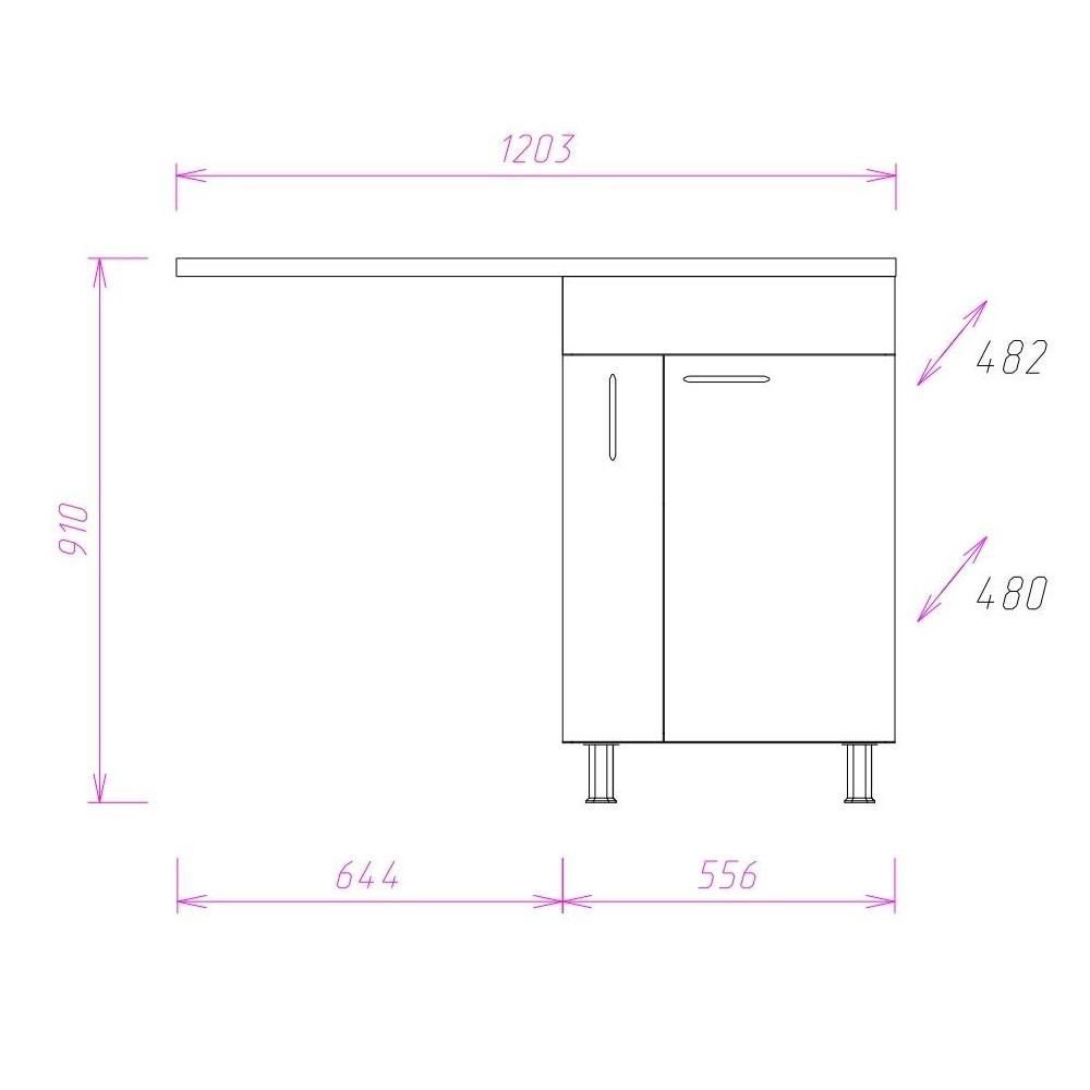 Тумба Onika Нави 60 напольная, под стиральную машину, белая (ум.Onika 120)
