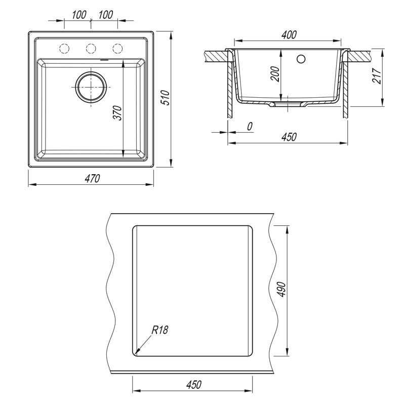 Кухонная мойка Dr. Gans НИКА 25.070.B0470.401, белый, артикул 25.070.B0470.401