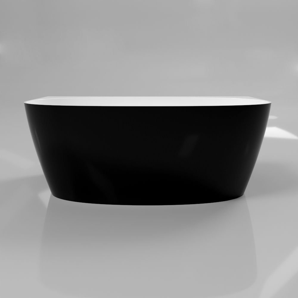 Ванна WHITECROSS Pearl A 155x80 (черный/белый глянец) иск. камень