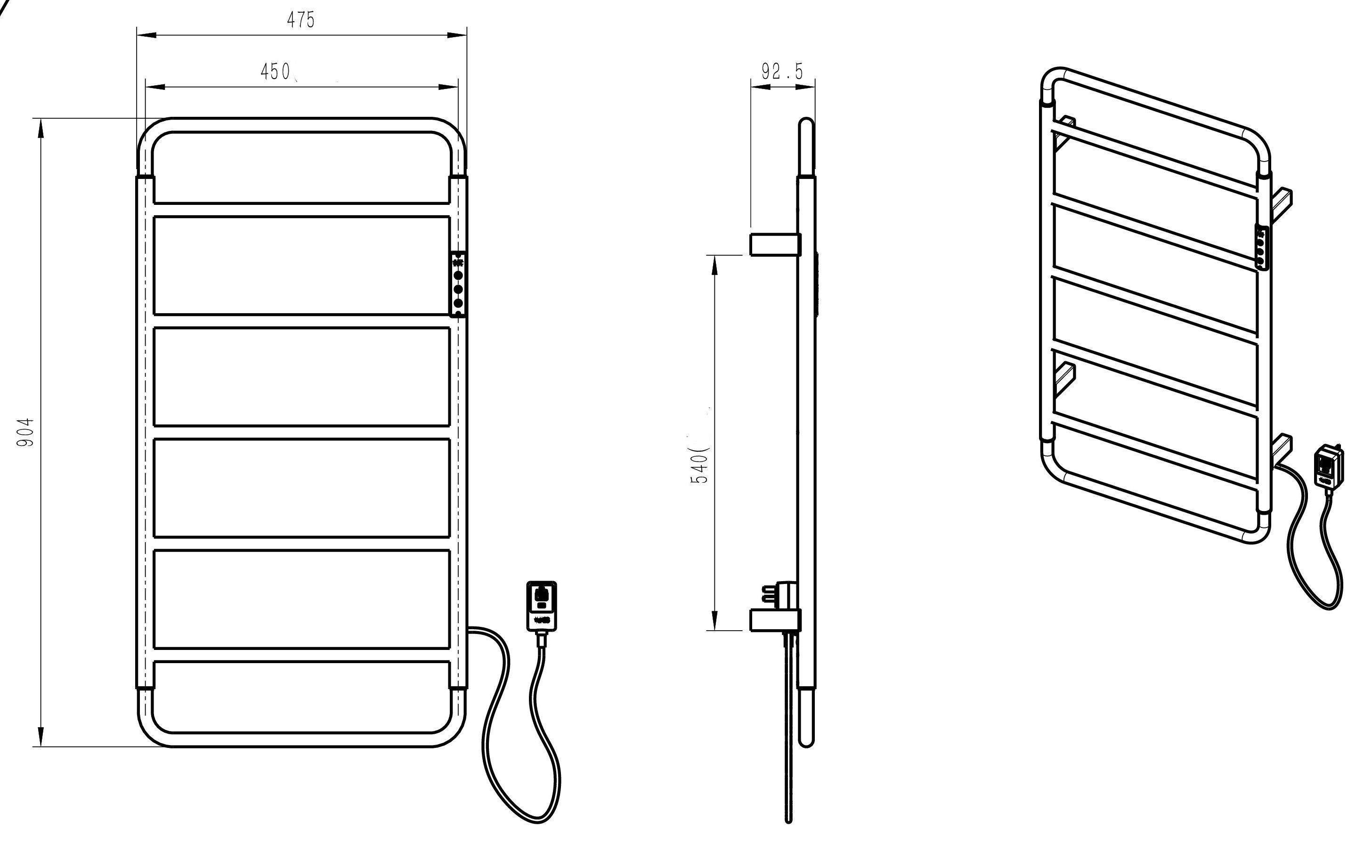 Полотенцесушитель электрический WONZON & WOGHAND WISMAR, Темный графит (WW-AL202-GM) Полотенцесушитель электрический WONZON & WOGHAND WISMAR, Темный графит (WW-AL202-GM)