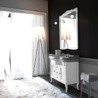 KERASAN Retro 7347, база 100см, с прямым фасадом, под  раковину 1050, цвет:белый матовый, ручки: керамика