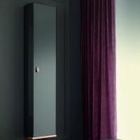 VITAGE milldue edition Dandy Подвесной пенал 330хх1828х232 мм. 1 дверца, петли слева, 2 боков, нижн проф, цвет: глянц Grafite (133)/oro rosa lac.satin