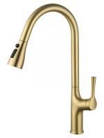 Смеситель для кухни с выдвижным изливом WONZON & WOGHAND, Брашированное золото (WW-AE54123-BG)