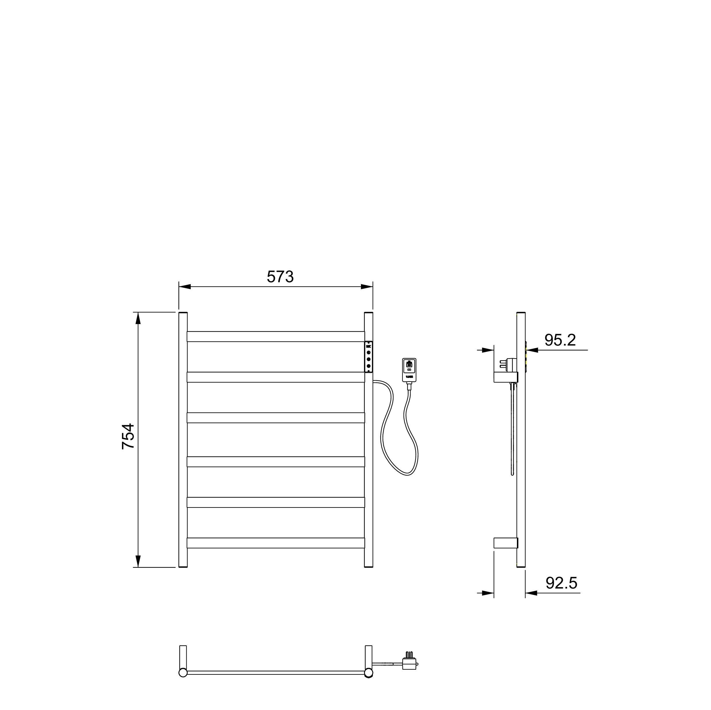 Полотенцесушитель электрический WONZON & WOGHAND ESSEN, Брашированный никель (WW-A405-BR)