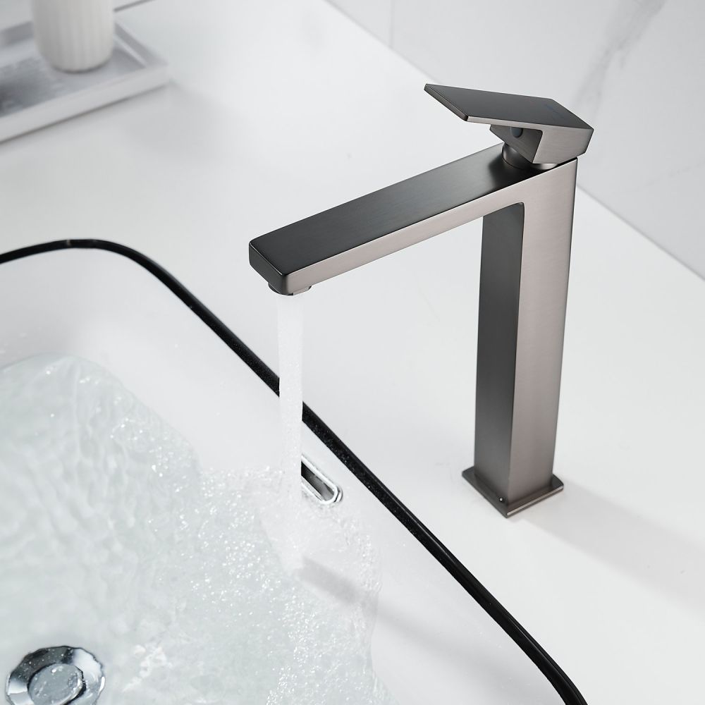 Смеситель для раковины Shevanik S9611T, оружейная сталь