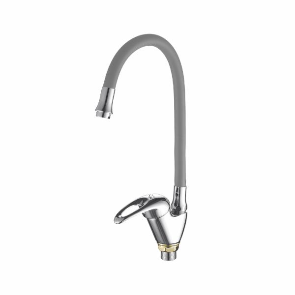 Смеситель для кухни с гибким изливом FASHUN A4403+A7257, серый