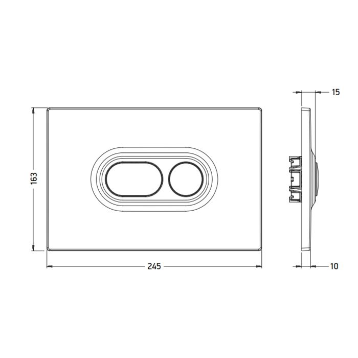 Клавиша смыва, Artceram, Atelier, для унитаза, ширина, мм-245, глубина, мм-15, высота, мм-163, тип смыва-двойной, тип управления-механический, материал-ABS пластик, цвет-хром