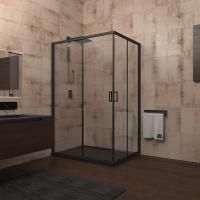 Душевой угол Veconi Rovigo RV-14, 1000x800x1950, черный, стекло прозрачное