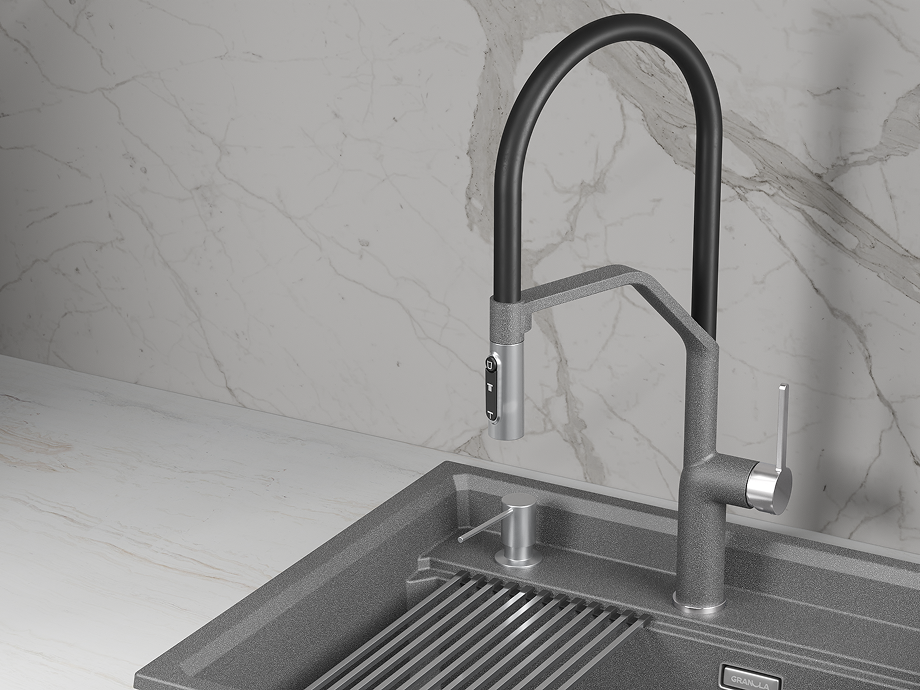 Смеситель для кухни GRANULA (9012, ГРАФИТ), артикул 9012, ГРАФИТ