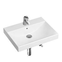 Комплект 4 в 1 Lavinia Boho Bathroom Sink 21510446, врезная фарфоровая раковина 60 см, смеситель с донным клапаном, латунный сифон, угловые вентили 2 шт.