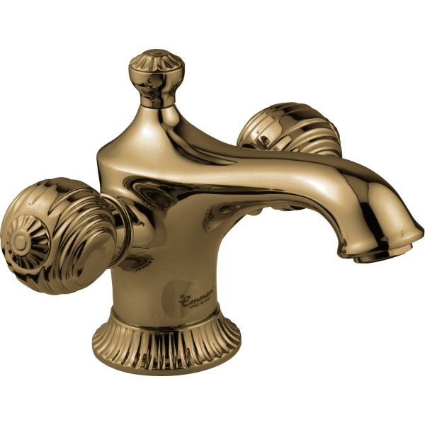 Emmevi The One Cloe, смеситель с донным клапаном для раковины. Металлические ручки, цвет бронза