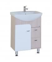 Тумба Onika Стиль 60 напольная, белая/ясень шимо (ум. Грация 60)