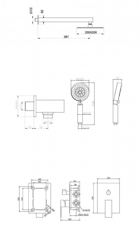 Душевой набор BelBagno ANCONA-DSET-CRM