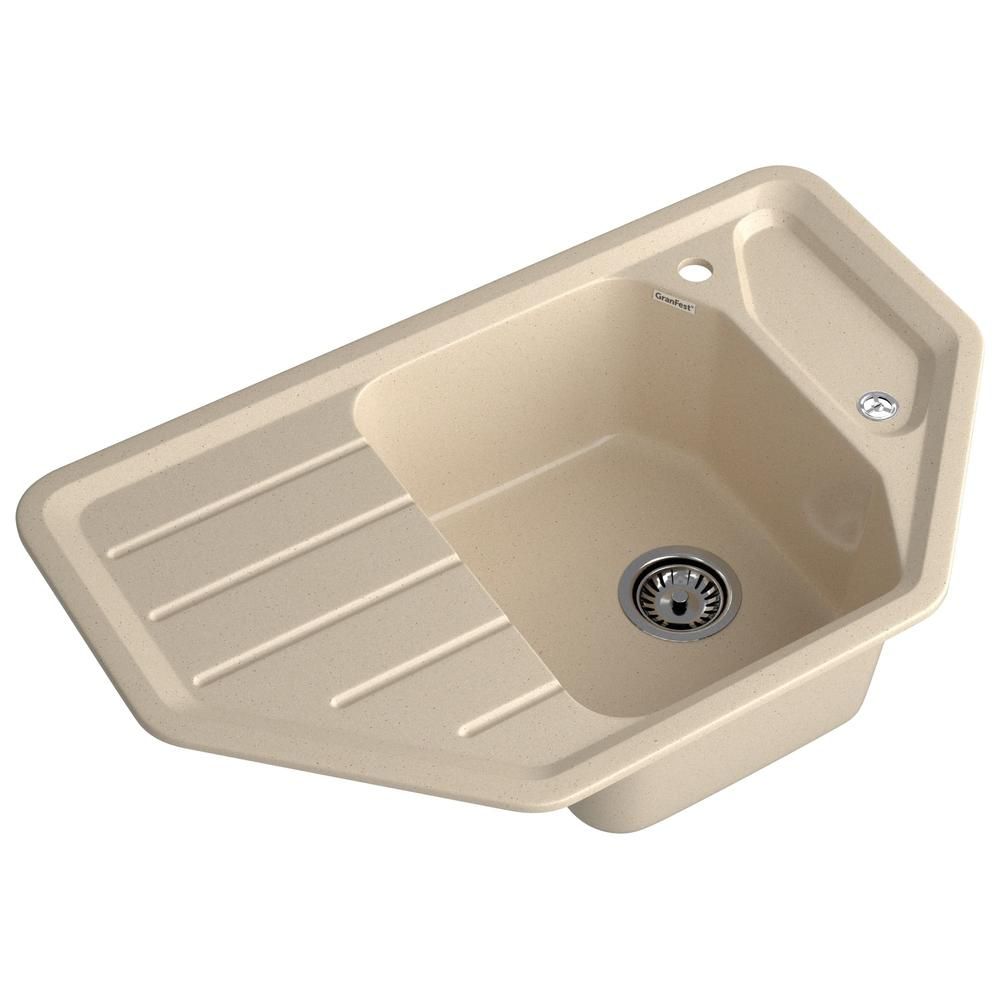 Кухонная мойка GranFest CORNER 800E, кашемир, артикул C-800E кашемир