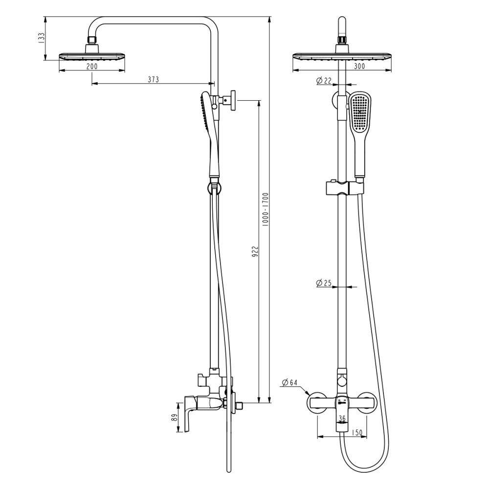 Душевая система Lemark Ursus (LM7260BL), артикул LM7260BL