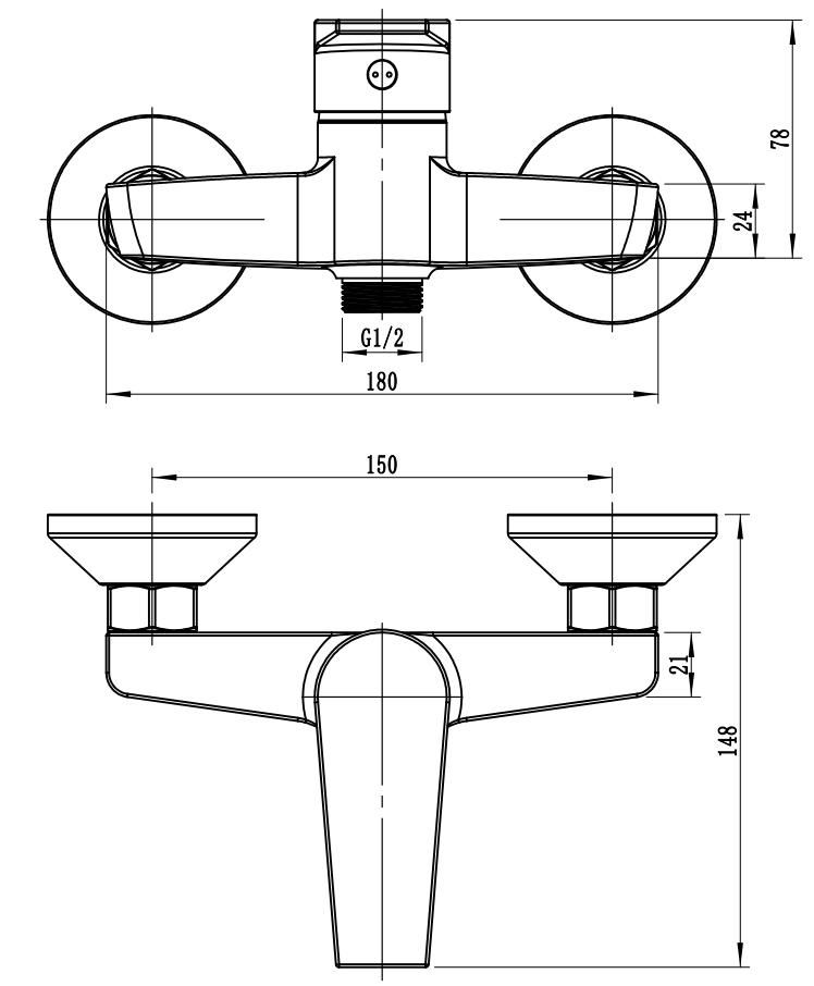 Смеситель для душа ESKO Budapest black BT80B