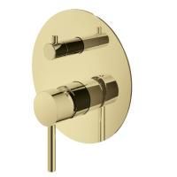 Plumberia Selection IXO Внешняя часть встраив. смесителя д. душа на 2-3 вых.с мех. девиатором, использ.с Box INT9036, накл.d.170mm нерж.сталь, золото