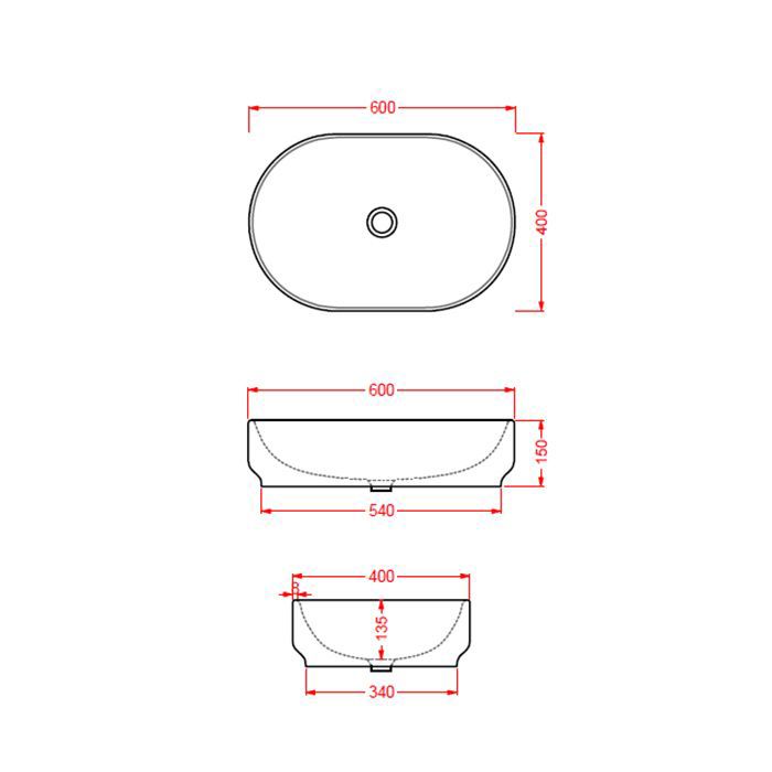 Artceram ATELIER Раковина накладная, 60x40хh15см, без отв под смеситель, без перелива, цвет: белый матовый