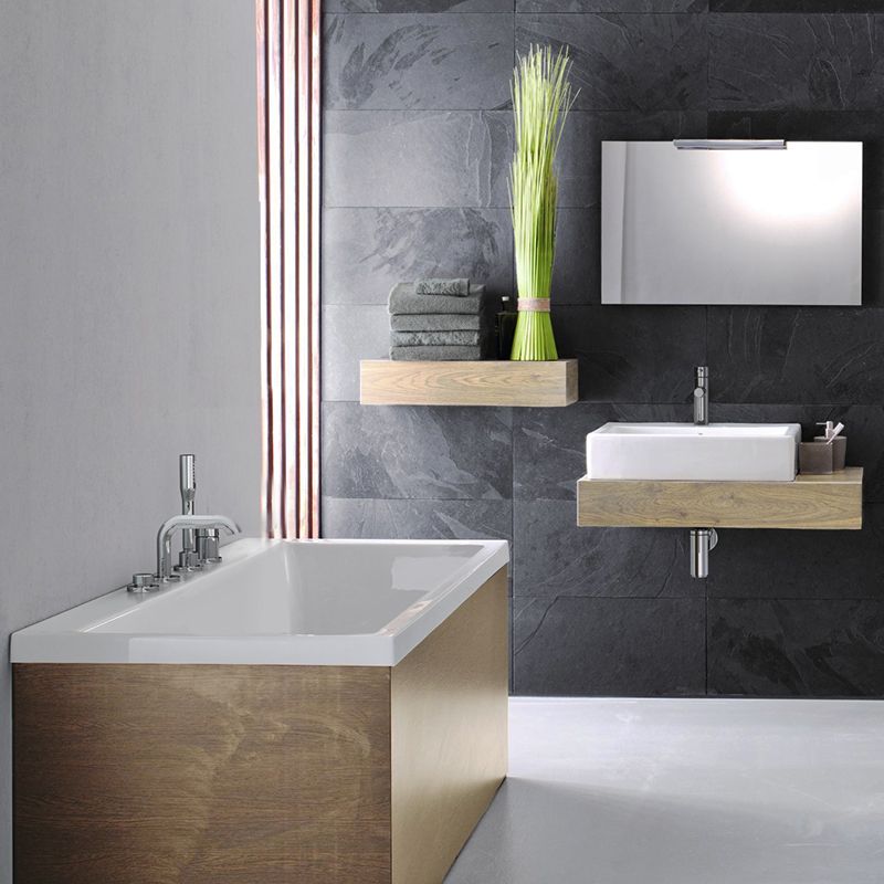 Смеситель для ванны GROHE Essence+ на 4 отверстия с душевым гарнитуром и изливом (на бортик ванны), хром (19578001)