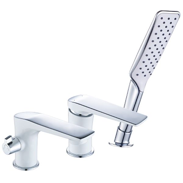 Смеситель на борт ванны Lemark Allegro LM5945CW Хром Белый