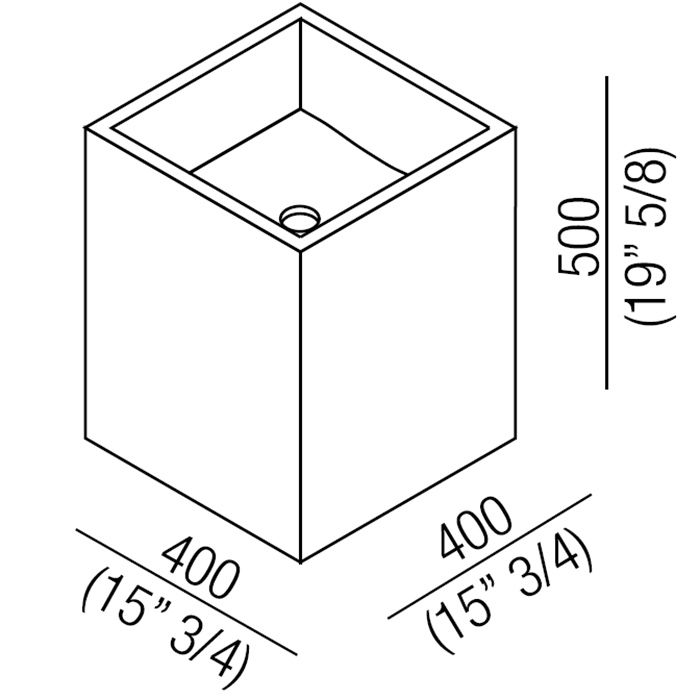 Agape Cube Раковина подвесная 40x40x50 см, со сливом, квадратная, без отв., хромированный слив, цвет: натуральный дуб Agape Cube Раковина подвесная 40x40x50 см, со сливом, квадратная, без отв., хромированный слив, цвет: натуральный дуб