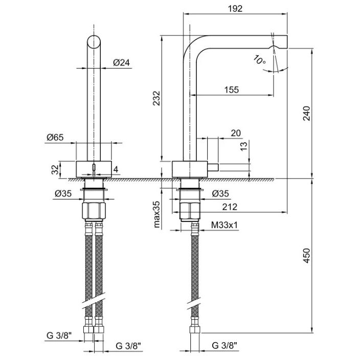 Fantini AF/21 Смеситель для раковины, 1 отв., без донного клапана, излив 155мм, цвет: хром