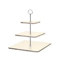 ADJ Сервировочная стойка, 30x30xH35 см.,ручка Круглая, цвет: панна котта, фурнитура хром