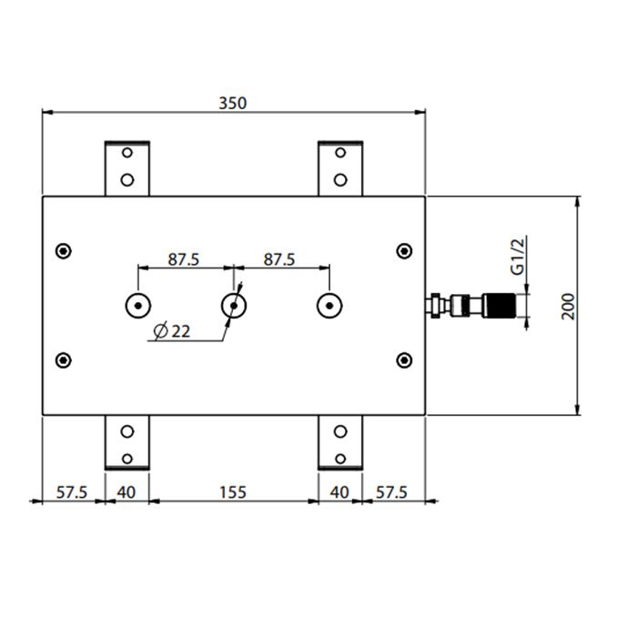 FIMA|Carlo Frattini Wellness Верхний душ Modular 350х200 мм., с форсунками для мелкого распыления воды, встраиваемый в потолок, цвет хром